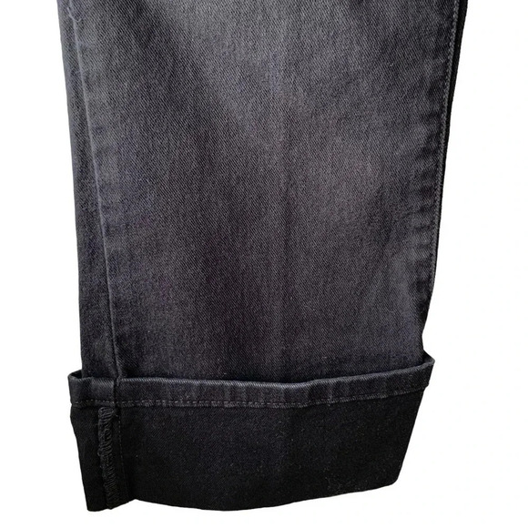 Levi's 550 Y2K Relaxed Bootcut Cropped Cuffed Black Denim Jeans Size 6S Stretch - Picture 7 of 15